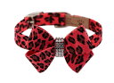★Susan Lanci★スーザンランシーCheetah Couture Nouveau Bow Collar_マンゴーチータ犬用スワロフスキ付き首輪
