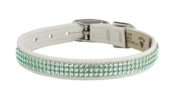 ★Susan Lanci★スーザンランシーChrysolite 3 Row Giltmore 1/2" Collar_ドウ犬用スワロフスキ付き首輪