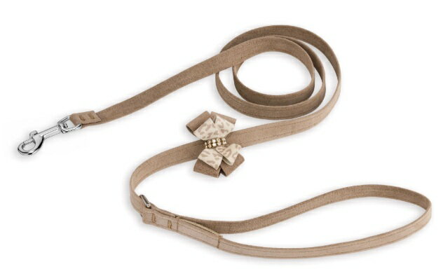 Rakuten - ★Susan Lanci★スーザンランシーDouble Nouveau Bow Leash_ベビーチータ×フォーンスワロフスキ付きリード