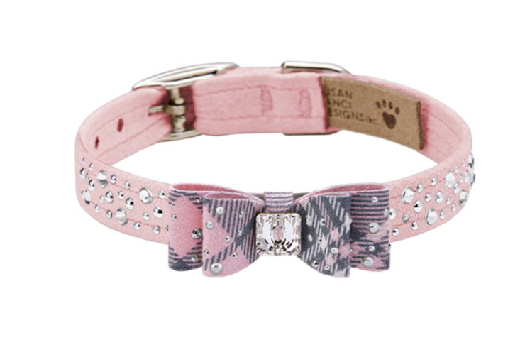 λʡ߸˸¤ۡSusan Lanci󥷡Custom Collar with Puppy Pink Plaid B...