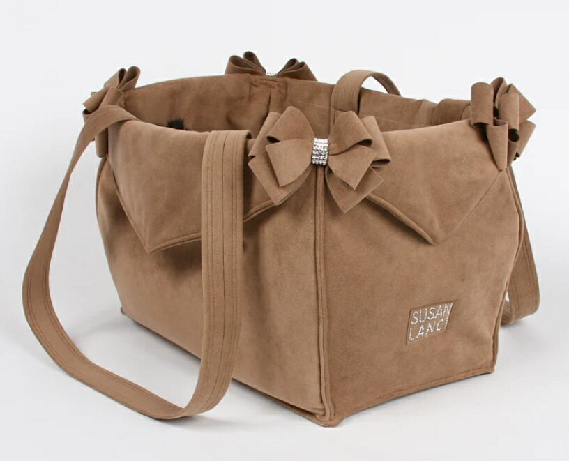 ★Susan Lanci/スーザンランシー★Luxury Purseスワロフスキー付キャリーバッグ(フォーン)