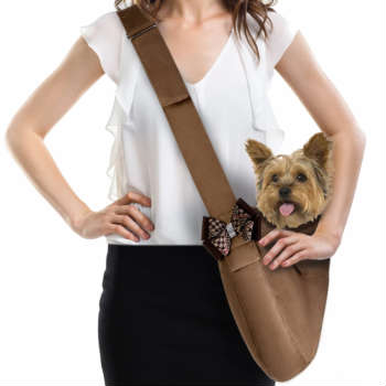 ★Susan Lanci★スーザンランシー Cuddle Carrier Fawn with Chocolate Glen Houndstooth Double Nouveau Bow