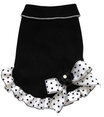 ★I See Spot/アイシースポット★Black with Polka Dot Ribbon Pullover犬用薄手フリース