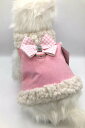 ★Susan Lanci/スーザンランシー★Bowzer with Nouveau bow犬用スワロフスキコートPuppy Pink×Puppy Pink Ho...