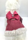 ★Susan Lanci/スーザンランシー★Bowzer with Nouveau bow犬用スワロフスキコートRaspberry×Raspberry with...