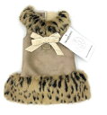 ★Susan Lanci/スーザンランシー★Camel, Cream Lynx, Velvet Bow Coat犬用フェイクファーコート