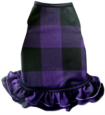 ★I See Spot★Buffalo Plaid Sweater Purple犬用ワンピース(パープル)