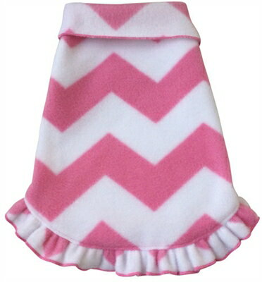 ★I See Spot/アイシースポット★Chevron White/Pink Pullover 犬用薄手フリース