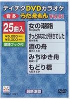 詳しい納期他、ご注文時はお支払・送料・返品のページをご確認ください発売日2011/2/16テイチクDVDカラオケ うたえもん（81） 最新演歌編 ジャンル 趣味・教養その他 監督 出演 収録内容女の潮路／ずっとあなたが好きでした／酒の舟／みちゆき舟／もどり橋／おんな傘／阿修羅海峡／約束／女の華祭り／哀愁のシンデレラ／四季の酒／のぞみ坂／横浜が泣いている／しのび駒／一枚のLP盤／涙の銀河／惚れて振られてまた惚れて／月よあんたも淋しいの／ミアネヨ〜ごめんなさい〜／最後の恋歌／献身／ジェラシー／螢の娘／愛の終りに／INORI〜祈り〜 種別 DVD JAN 4988004775192 収録時間 112分44秒 カラー カラー 組枚数 1 製作国 日本 販売元 テイチクエンタテインメント登録日2010/12/27