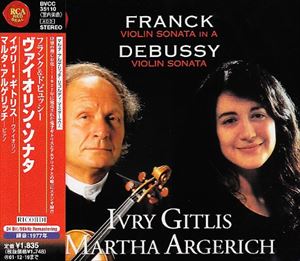 FRANCK ： SONATA FOR VIOLIN AND PIANO IN A . DEBUSSY ： SONATA FOR VIOLIN AND PIANO詳しい納期他、ご注文時はお支払・送料・返品のページをご確認ください発売日2001/6/20マルタ・アルゲリッチ / マルタ・アルゲリッチ・リコルディ・マスターズ2： フランク＆ドビュッシー： ヴァイオリン・ソナタFRANCK ： SONATA FOR VIOLIN AND PIANO IN A . DEBUSSY ： SONATA FOR VIOLIN AND PIANO ジャンル クラシック室内楽曲 関連キーワード マルタ・アルゲリッチイヴリー・ギトリスマルタ・アルゲリッチ・リコルディ・マスターズ2。ピアニスト、マルタ・アルゲリッチの演奏によるフランク、ドビュッシー作品を収録した1977年録音盤。　（C）RS収録曲目11.ヴァイオリン・ソナタ イ長調：：I.Allegretto ben moderato(6:02)2.II.Allegro(7:08)3.III.Recitativo ： Fantasia （Ben moderato）(6:13)4.IV.Allegretto poco mosso(5:54)5.ヴァイオリン・ソナタ：：I.Allegro vivo(4:18)6.II.Intermede ： Fantastique et leger(4:00)7.III.Final ： Tres anime(3:43)▼お買い得キャンペーン開催中！対象商品はコチラ！ 種別 CD JAN 4988017600832 収録時間 37分18秒 組枚数 1 製作年 2001 販売元 ソニー・ミュージックソリューションズ登録日2009/07/21