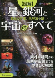 矢沢サイエンスオフィス／編著本詳しい納期他、ご注文時はご利用案内・返品のページをご確認ください出版社名ワン・パブリッシング出版年月2022年03月サイズ135P 21cmISBNコード9784651202068教養 ノンフィクション 科学〈図解〉星と銀河と宇宙のすべて 最新の宇宙、未解決の謎ズカイ ホシ ト ギンガ ト ウチユウ ノ スベテ サイシン ノ ウチユウ ミカイケツ ノ ナゾ素朴な疑問から最新宇宙論までをやさしく解説!ますます面白くなる21世紀の宇宙が一気にわかる!今夜、空を見上げたくなる美しいビジュアル満載!第1章 星と銀河の天文学（ブラックホールの内部はどうなっているか?—物理学者も解けないパラドックスだらけ｜銀河中心の超巨大ブラックホール—“超光速ジェット”の発生源は?｜「超新星」とは何か?—巨大な星が死に、超新星が出現する ほか）｜第2章 太陽と太陽系惑星（太陽はいま何歳で、いつまで生きるか?—われわれの母なる太陽の素顔｜太陽極大期のねじれる巨大磁場—太陽黒点、22年周期の謎｜太陽系は太陽を公転していない?—太陽・惑星・衛星の新しい描像）｜第3章 21世紀の最新宇宙（宇宙の距離はどうやって測るのか?—星までの距離を測る3つの方法｜宇宙のすべての物質（元素）はいつ生まれたか?—超新星爆発が人体の材料を生み出す｜宇宙はどんな速さで膨張しているか?—現代天文学は“宇宙の膨張”から始まった ほか）｜追補 宇宙の謎と不可解な問題※ページ内の情報は告知なく変更になることがあります。あらかじめご了承ください登録日2022/02/24