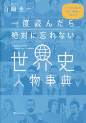山崎圭一／著本詳しい納期他、ご注文時はご利用案内・返品のページをご確認ください出版社名SBクリエイティブ出版年月2021年02月サイズ383P 21cmISBNコード9784815607982人文 世界史 世界史その他一度読んだら絶対に忘れない世界史人物事典 公立高校教師YouTuberが書いたイチド ヨンダラ ゼツタイ ニ ワスレナイ セカイシ ジンブツ ジテン コウリツ コウコウ キヨウシ ユ-チユ-バ- ガ カイタ コウリツ／コウコウ／キヨウシ／YOUTUBER／ガ／カイタ世界史主要人物233人の驚きの素顔、意外な末路、知られざる人間関係。教科書にはないエピソード満載で、世界史が10倍楽しくなる!“年号を使わない”歴史入門書シリーズ第4弾。第1章 ヨーロッパ（古代〜中世）｜第2章 中東（古代〜オスマン帝国）｜第3章 インド（古代〜ムガル帝国）｜第4章 中国（古代〜清王朝）｜第5章 一体化する世界の時代｜第6章 革命の時代｜第7章 帝国主義と世界大戦の時代｜第8章 近代の中東・インド｜第9章 近代の中国｜第10章 現代の世界※ページ内の情報は告知なく変更になることがあります。あらかじめご了承ください登録日2021/02/22