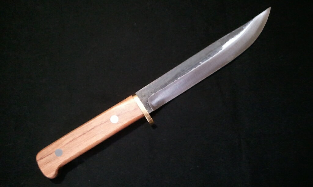手打ち 登山刀 195mm 青紙2号 実用ナイフ 狩猟 アウトドア フルタングナイフ 剣鉈 青紙