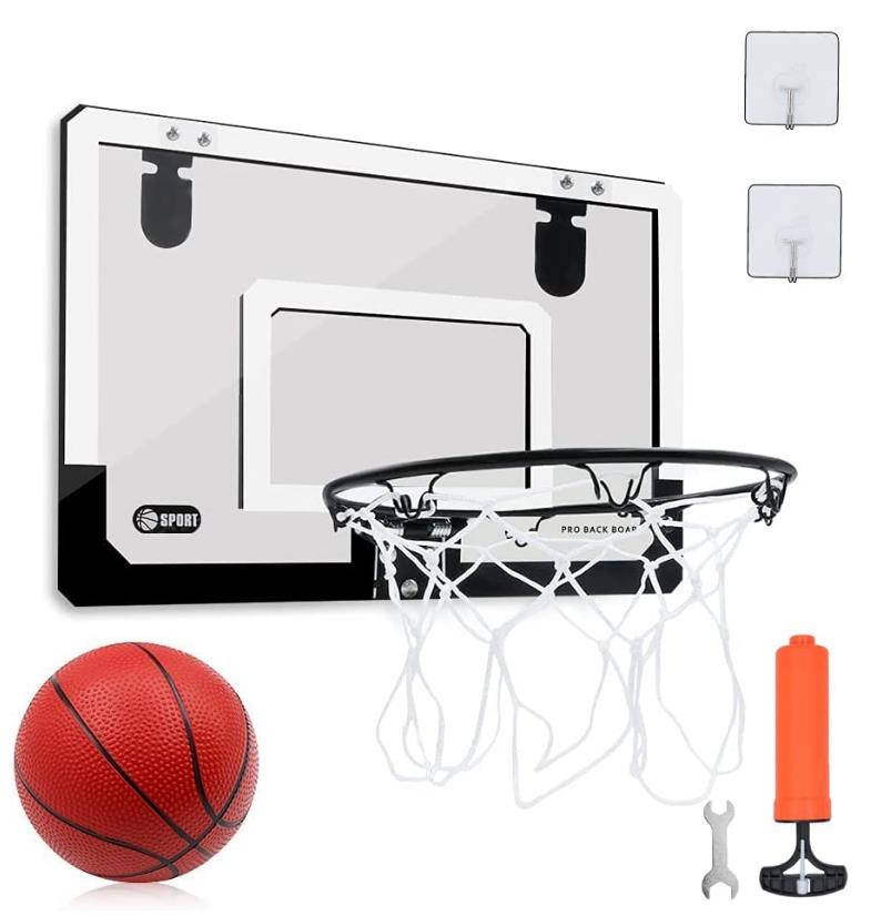 バスケットゴール 子供用 家庭室内/屋外 壁取り付 ミニバスケットボード玩具 ドア掛け式と壁掛け式 家庭スポーツセット ストレス解消（45*30）