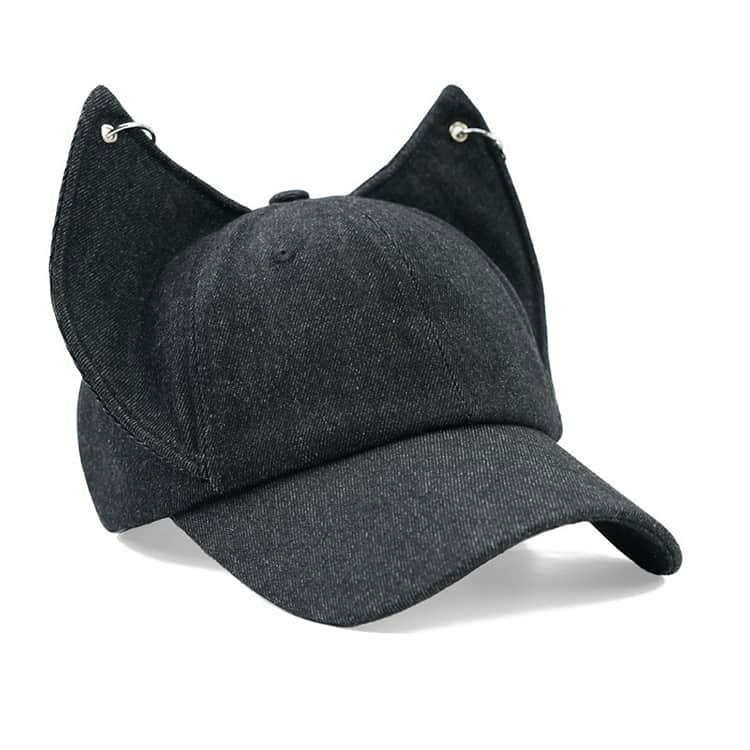 マイティSHOPのレディース キャップ 小顔効果 メンズ UVカット アニマル耳付き キツネ耳 個性派 帽子 韓国風 デニム ベースボールキャップ 可愛い ユニセックス キツネ耳 カジュアル おしゃれ｜アングル3
