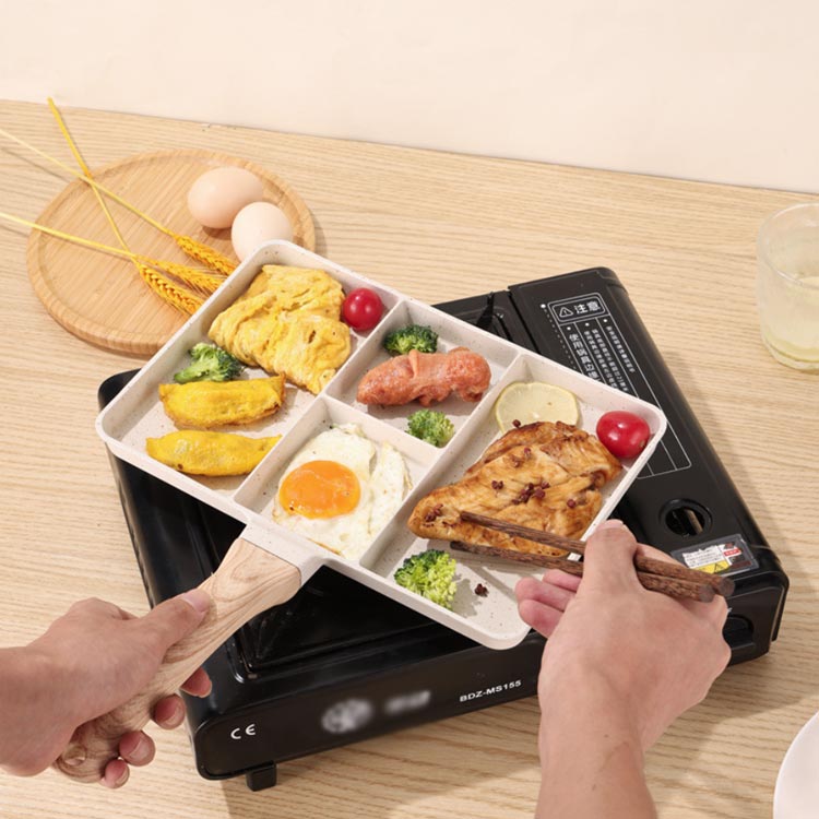 弁当作り 仕切り付き フライパン フライパン くっつかない 洗いやすい 卵焼き ガス対応 目玉焼き 4つ穴 マルチパン 簡単 焼おにぎり 卵焼き器 くっつくことがなく お手入れ簡単 お弁当 大判焼き器 朝食 角型 調理 仕切り付き 時短 焦げ付きにくい mightyshop-10010494 マイティSHOP サンプル画像3