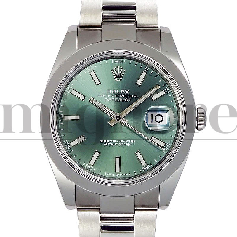 ROLEX ロレックス デイトジャスト41 126300 ミントグリーン ステンレススチール 腕時計【中古】