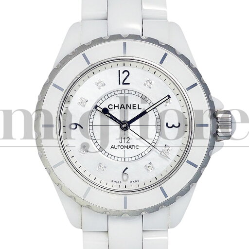CHANEL シャネル J12 H2423 自動巻き 38mm 8Pダイヤ ホワイトセラミック シェル文字盤 腕時計【中古】 CHANEL シャネル J12 H2423 自動巻き 38mm 8Pダイヤ ホワイトセラミック シェル文字盤 腕時計【中古】