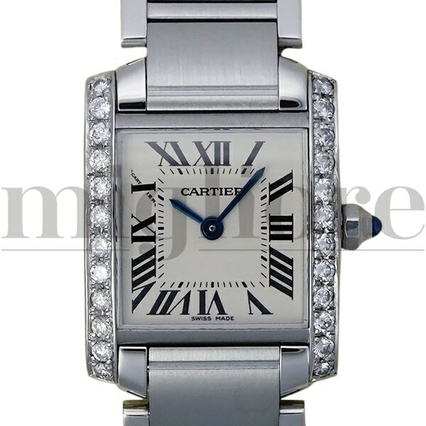 Cartier カルティエ タンクフランセーズSM W51008Q3 アフターダイヤモンド クォーツ レディース 腕時計【美品中古】