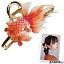 バンスクリップ　金魚　ヘアクリップ　大きめ　和風　ヘアアクセサリー　髪飾り　刺繍　KM-918