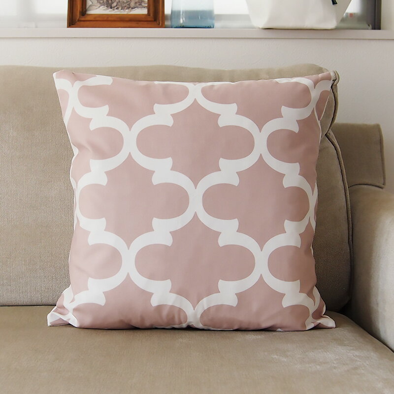 送料無料 ピンク ベージュ モロッカン柄 45cm クッションカバー リゾート 北欧 クッション ベージュ 北欧 45cm 西海岸 ハワイアン ギフト おしゃれ...