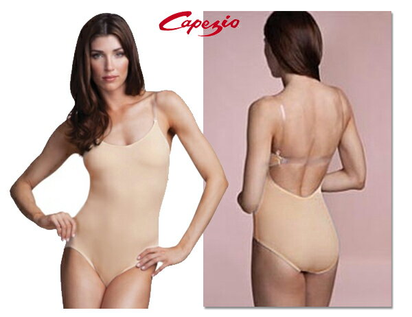 カぺジオ CAPEZIO カップ付き　ボディファンデーション（ヌードカラー）ブラテク　バレエ ボディファン ( バレエ用品 ボディーファンデーション ブラカップ付き アンダーウェア インナー ダンス 肌色 ベージュ 発表会 衣装 大人バレエ 下着 XS S M L)