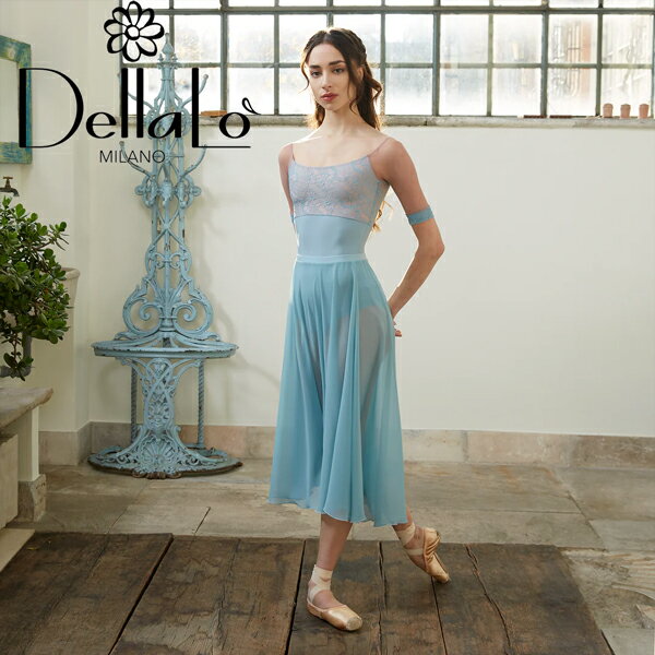 バレエ レオタード 大人 4分袖　【 DellaLoMILANO / デラロミラノ 】Afrodite CL 2023 アフロディーテ 半袖　レオタード　Uネック 袖あり　レッスン　着 バレエレオタード　バレエ用品 ジュニア デラロのサムネイル