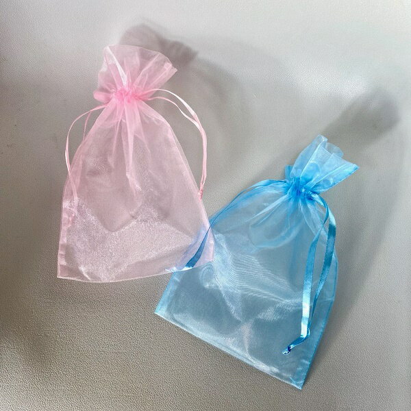 オーガンジー 巾着袋 23x14cm ラッピング袋 アクセサリー入れ 誕生日 プレゼント かわいく 包装 ラッピングバッグ