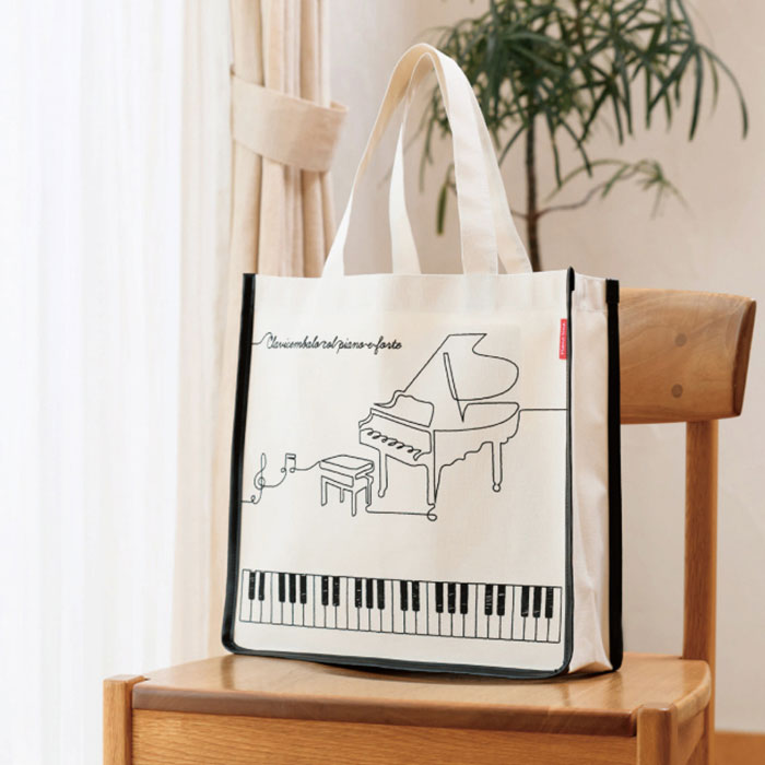 ピアノ レッスンバッグ トートバッグ スクエアトートバッグ（レガート） ピアノ　鍵盤 音楽 バッグ　 ...