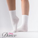 ダンスソックス 3足パック【Silky Dance シルキーダンス】 ダンス スポーツ 靴下 白3足 お得セット クルー丈ソックス ダンス チア トレーニング ...