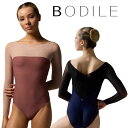 バレエ レオタード【BODILE ボディール 】GABRIELLA 長袖 大人 ボートネック エレガントで美しい 大人 バレエレオタード レッスン 着 メッシュ...
