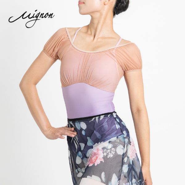 樂天商城 - 【マラソン中全品P3倍】 バレエ レオタード ブラカップ差込口あり シフォン袖グラデーションキャミソールレオタード バレエ レオタード 大人 半袖 袖付き S/M/L レディース