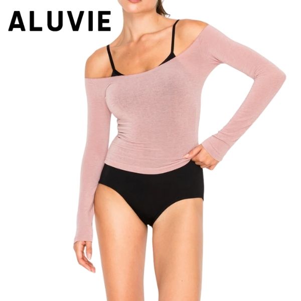 バレエ トップス 長袖 【Aluvie / アルヴィー】 Cel オフショルダー トップス 社交ダンス ヨガ ピラティス レッスン着 ウェア ウォームアップ レディース