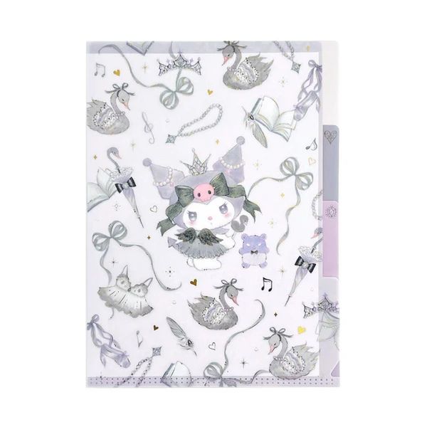 【マラソン中全品P3倍】 クロミちゃん サンリオ たけいみき A5 クリアファイル 3ポケット クロミ ブラックスワン 金箔押し かわいい おしゃれ バレエ バレエコア 文房具 ステーショナリー 収納 領収書 整理 サンリオキャラクターズ コラボ