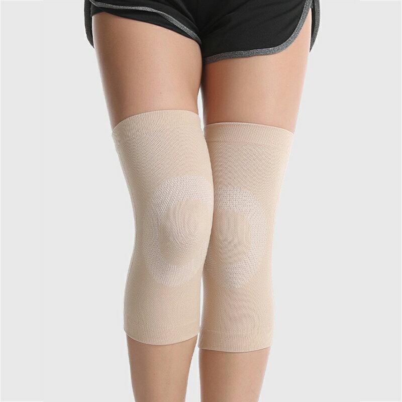 乐天商城 - 編上げ ニーパッド 締め付け感なし 温めて保護 ニーパット　膝サポーター　ベージュ 毎日長い時間使えます 膝痛 膝ウォーマー