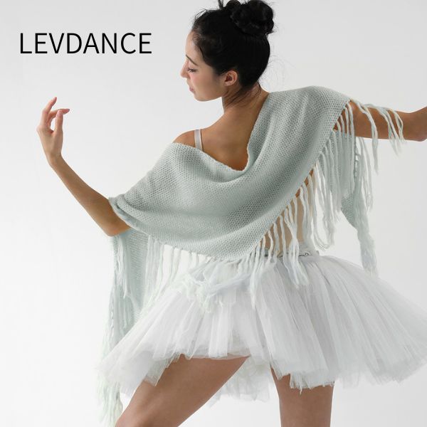 Rakuten - 【スーパーセール全品P5倍】 バレエ ショール ニット 【LEVDANCE/レヴダンス】 ニット アルパカ ウール フリンジ 暖か 肩掛け 練習着 レッスン着 バレエ用品 ギフト プレゼント レブダンス