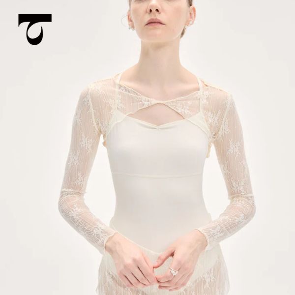 Rakuten - 【スーパーセール全品P5倍】 【 Typha / タイファ 】バレエ シュラッグ ボレロ 大人 長袖 レース Knotted Lace Shrug 羽織り ウォームアップ トップス レッスン 着 バレエ用品 ミニヨン