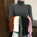 レディース カットソー tシャツ インナー トップス ストレッチ レディース インナー カットソー 長袖Tシャツ トップス シンプル 無地 春秋冬 ハイネック ...
