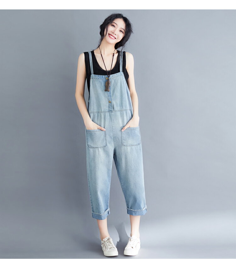 サロペット デニム レディース オーバーオール 　デニムサロペット 春 夏 コットン 綿 コットン デニムパンツ デニムサロペ オールインワン ゆったり 体型カバー 綿 マタニティ 秋 冬