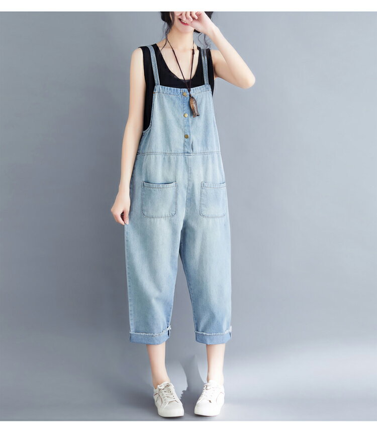 サロペット デニム レディース オーバーオール 　デニムサロペット 春 夏 コットン 綿 コットン デニムパンツ デニムサロペ オールインワン ゆったり 体型カバー 綿 マタニティ 秋 冬
