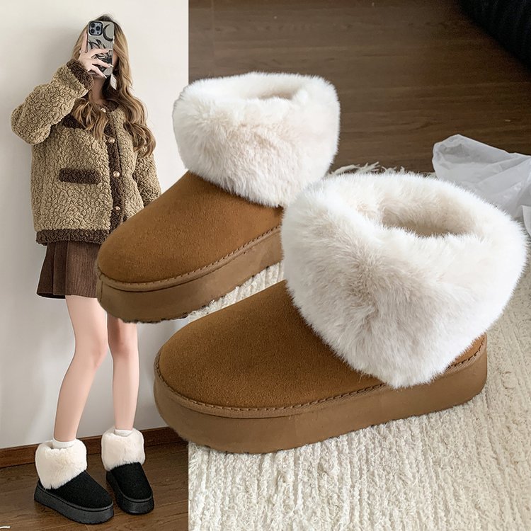 スノーブーツ レディース ショートブーツ ムートンブーツ レディース シューズ 靴 ボア ファー もこもこ 極暖 防寒 あったか 保温 秋冬 厚底 暖かい インナーボア 厚底 ショート 軽量 撥水 防滑 痛くない 暖かい 旅行 黒ローヒール ぺたんこ おでかけ ライブ ワンマイル