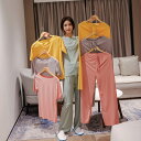 ルームウェア パジャマ 2点セット【トップス+パンツ】無地 女性 レディース ナイトウェア 寝間着 送料無料 レディース かわいい シャツパジャマ 体型カバー 半袖 おしゃれ シンプル 大人 大きいサイズ 上下 セットアップ おうち 部屋着 リラックス