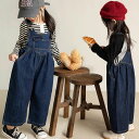 サロペット 子供服 オーバーオール キッズ サロペット デニムサロペット　キッズ韓国 子供服 女の子 男の子 パンツ ジュニア　韓国サロペット パンツ カジュアル キッズ ジュニア 子供服 ボトムス ロングパンツ 長ズボン ベビー オーバーオール 女の子　ブルー