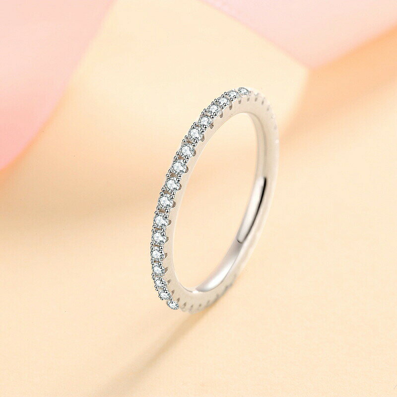 Rakuten - 【お得】シルバー925 ジュエリー レディース リング 女性 アクセサリー モアサナイト 指輪 人工ダイヤモンド フルエタニティ サイズ選択可能 0.57カラット 9-22号 エレガント 可愛い お祝い 飾り 婚活恋愛 礼物 親友 彼女 AZ347J　一部即納
