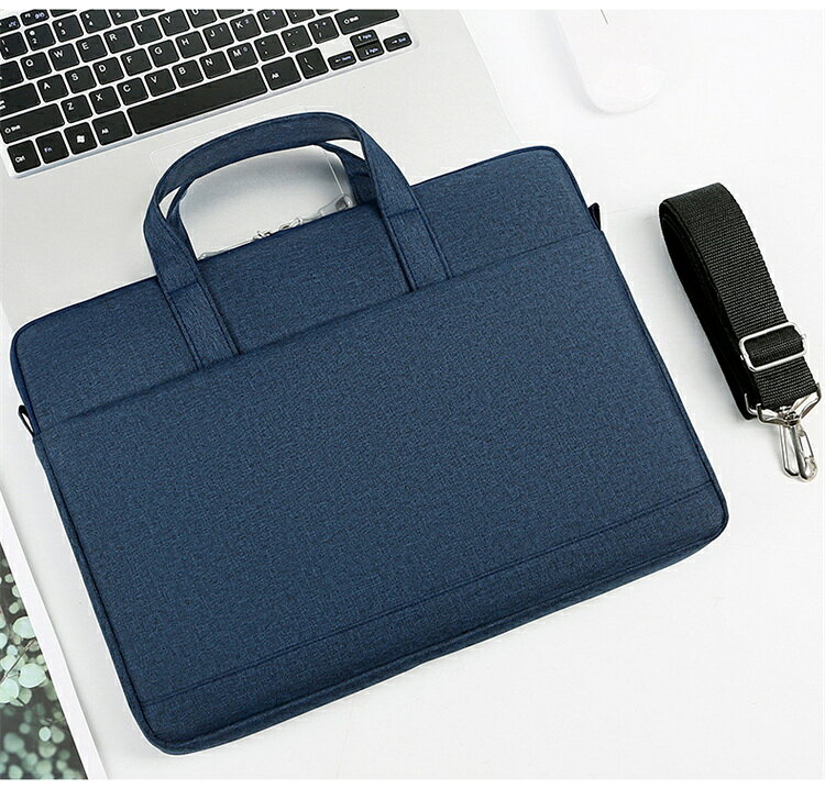 2way ショルダーバッグ ハンドバック パソコンケース ノートパソコン 収納ケース パソコンバッグ ノートPCショルダーバッグケース ケーブルとマウス収納 PCバッグ型 キャンパス調 キズに強い カバー 13インチ 14インチ 15インチ 就活 リモートワーク レディース メンズ mignon666-10022964 ミニョン サンプル画像3