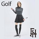 クーポン配布中 【 ENTI ゴルフ チェック トップ エンティ チェック ブラック インナー スポーツ 襟付き ゴルフウェア レディース モックネック タート...
