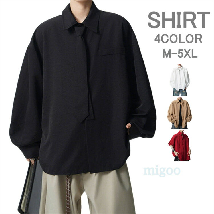 カジュアルシャツメンズネクタイ付き...