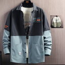 シャツ メンズ おしゃれ 長袖シャツ 切り替え カジュアルシャツ 大きいサイズ 春服(4)