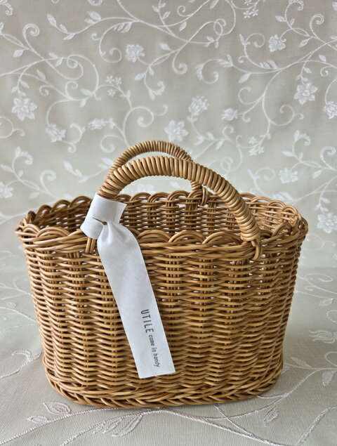 水洗い可能 ナチュラル 水はけ おしゃれ シンプル ユティル ナイール オーバルハンドルバスケットS ナチュラル 水はけ