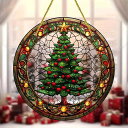 クリスマスオーナメント アクリル製 軽量 カラフルペイント クリスマスツリー用 窓や壁に吊り下げ可能 インテリアデコレーション レトロ風クリスマス雑貨2個セット